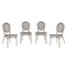 Merrick Lane Mael Set of Four Stacking Thonet Bistro Style Chair with Textilene Seat and Bamboo Finished Metal Frame for Indoor/Outdoor Use